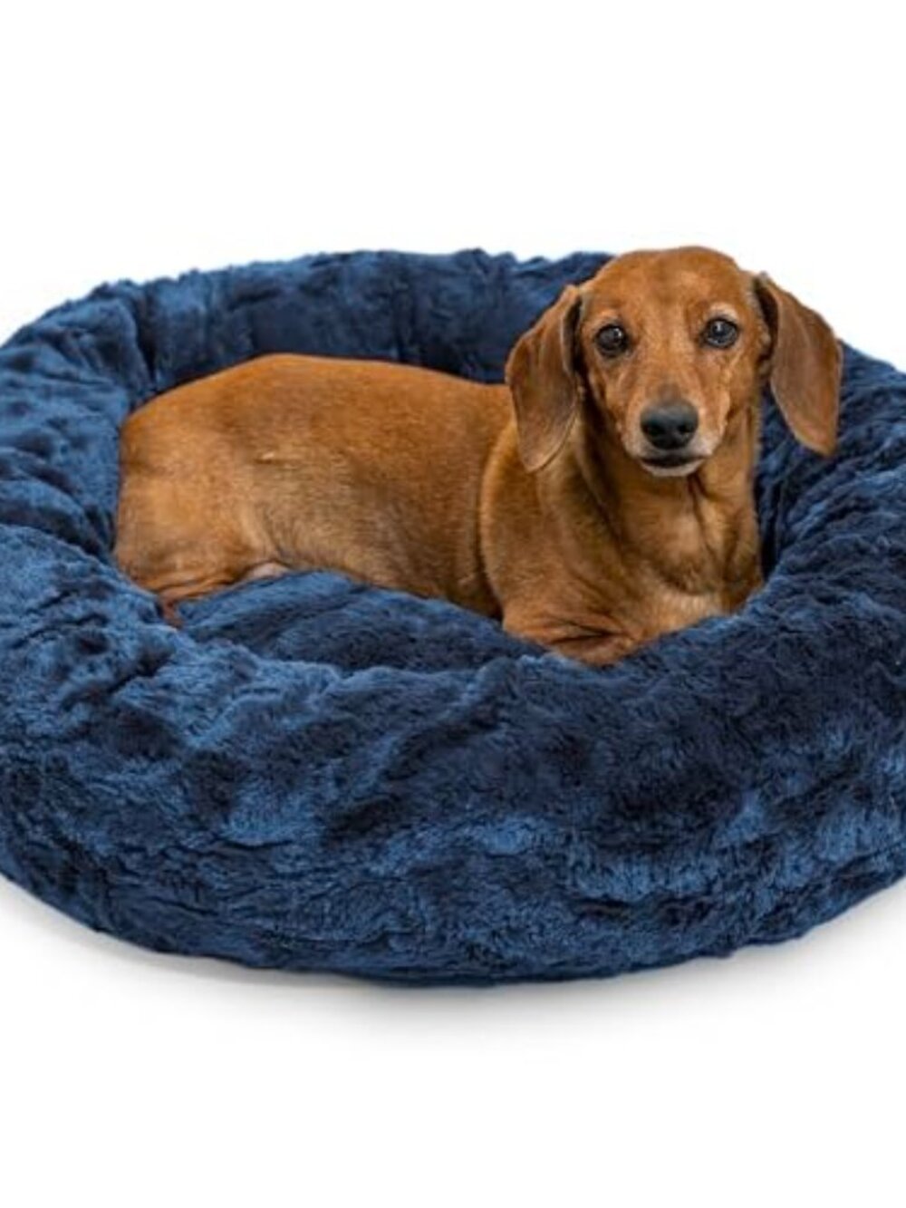 New The Original Calming Donut Dog Bed for Small Dogs up to 25 lbs, Lux Faux Fur